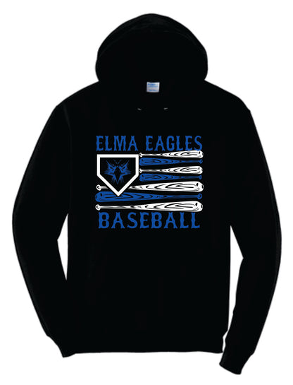 Elma Eagles Baseball Bat Flag Hoodie