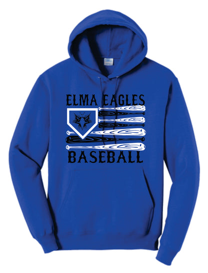 Elma Eagles Baseball Bat Flag Hoodie