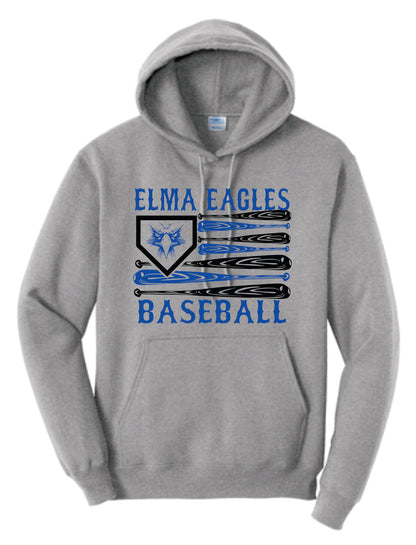 Elma Eagles Baseball Bat Flag Hoodie