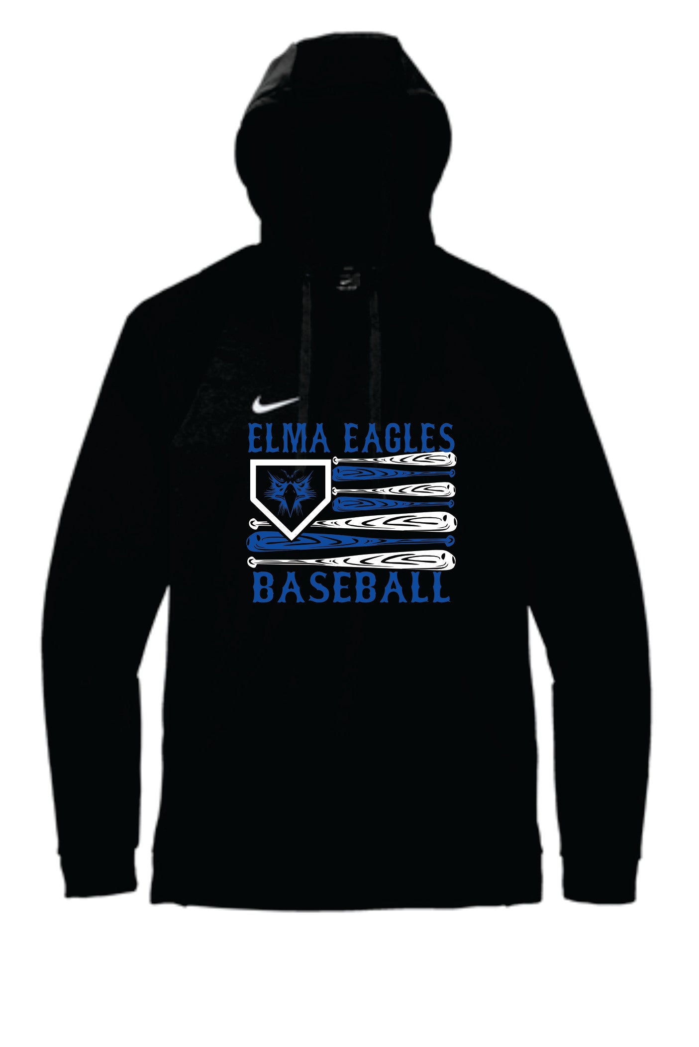 Elma Eagles Baseball Bat Flag Nike Hoodie