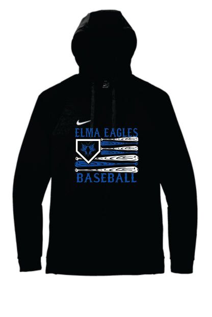 Elma Eagles Baseball Bat Flag Nike Hoodie