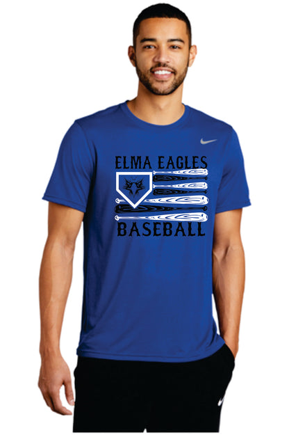 Elma Eagles Baseball Bat Flag Nike Tee