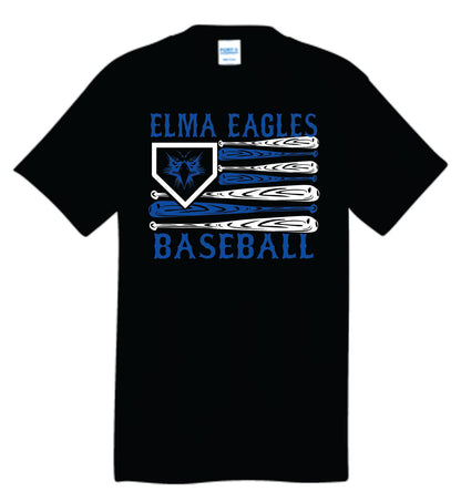 Elma Eagles Baseball Bat Flag Tee