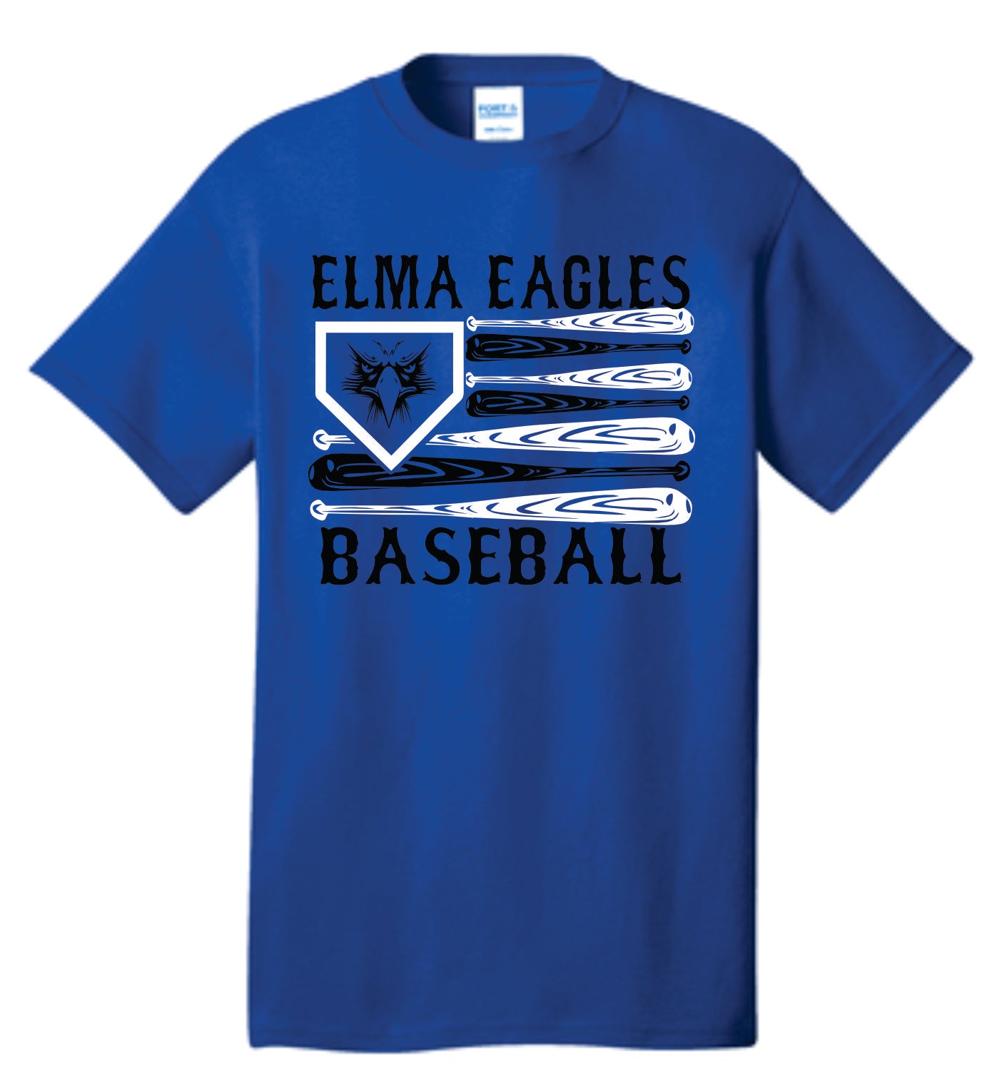 Elma Eagles Baseball Bat Flag Tee