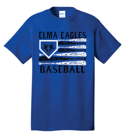 Elma Eagles Baseball Bat Flag Tee