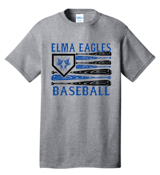 Elma Eagles Baseball Bat Flag Tee