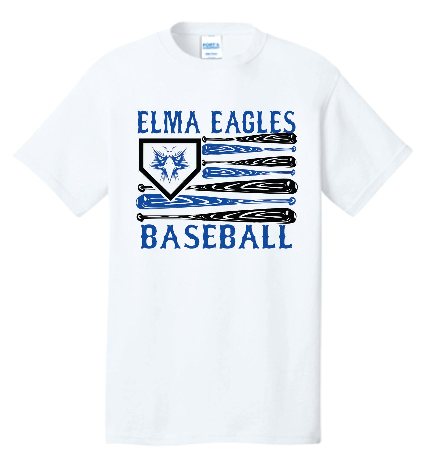 Elma Eagles Baseball Bat Flag Tee