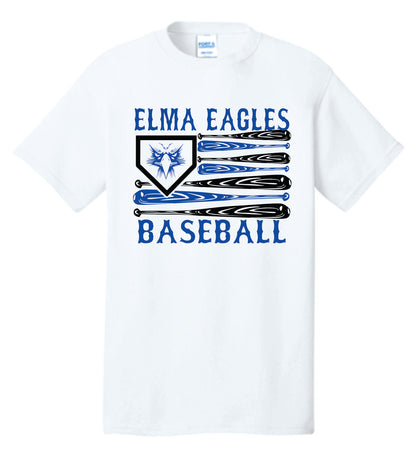 Elma Eagles Baseball Bat Flag Tee