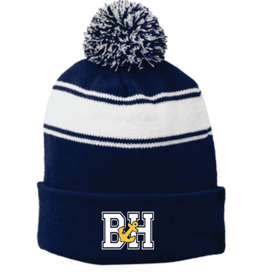 BH Anchor Stripe Pom Beanie