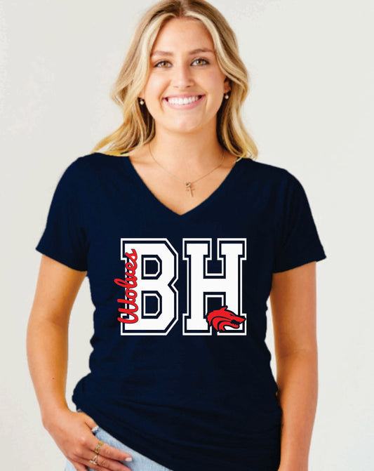 BH Wolves V neck Ladies t shirt