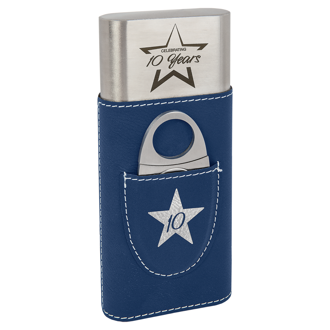 Leatherette Cigar Case with Cutter