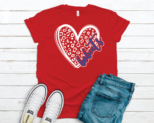 BLE Bobcats Leopard Heart Tee