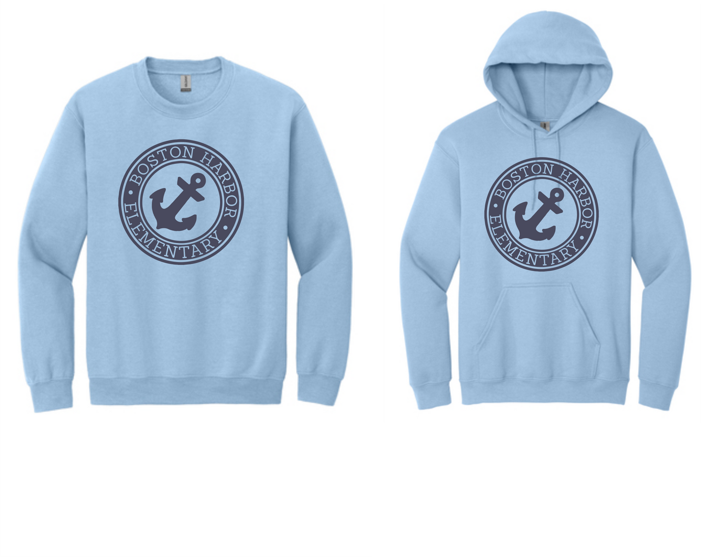 Boston Harbor light blue Nautical Hoodie or Crew