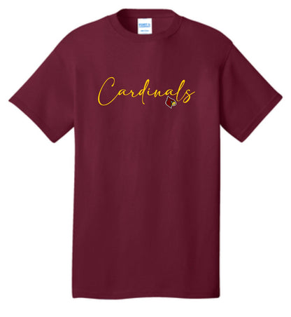 Winlock Cardinals Cursive Tee