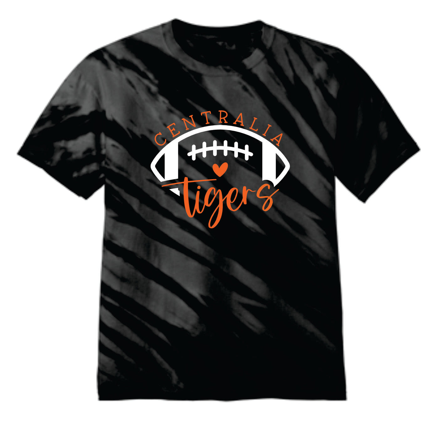 Tigers Football Tiger Striped Tie-Dye Tee
