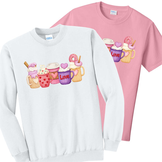 Love & Lattes Cozy Coffee | T-Shirt or Crewneck