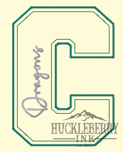 Custom Varsity Letter Embroidered Hoodie or Crewneck