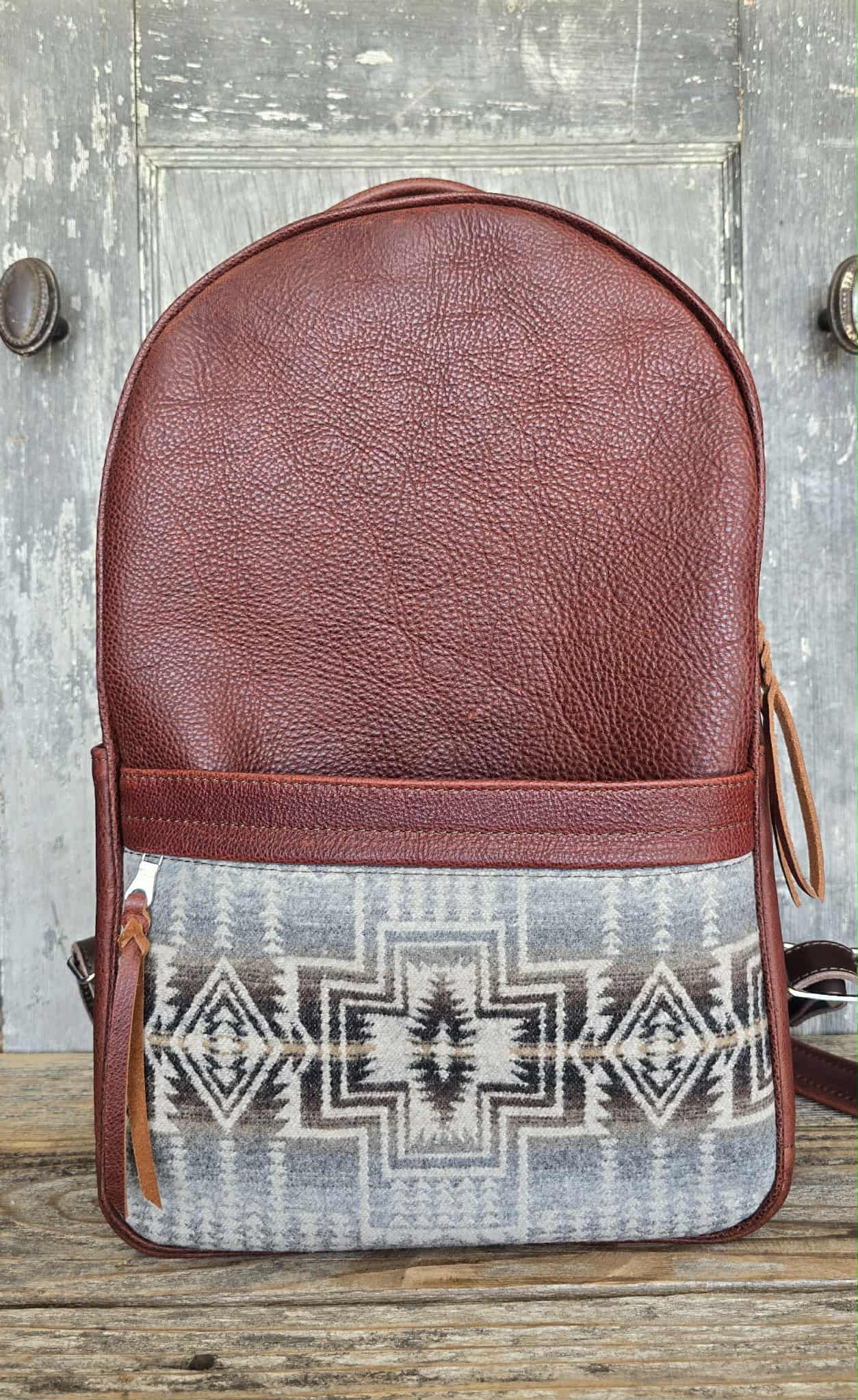 Leather and Wool Back Pack