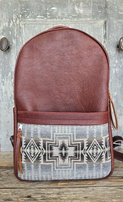 Leather and Wool Back Pack