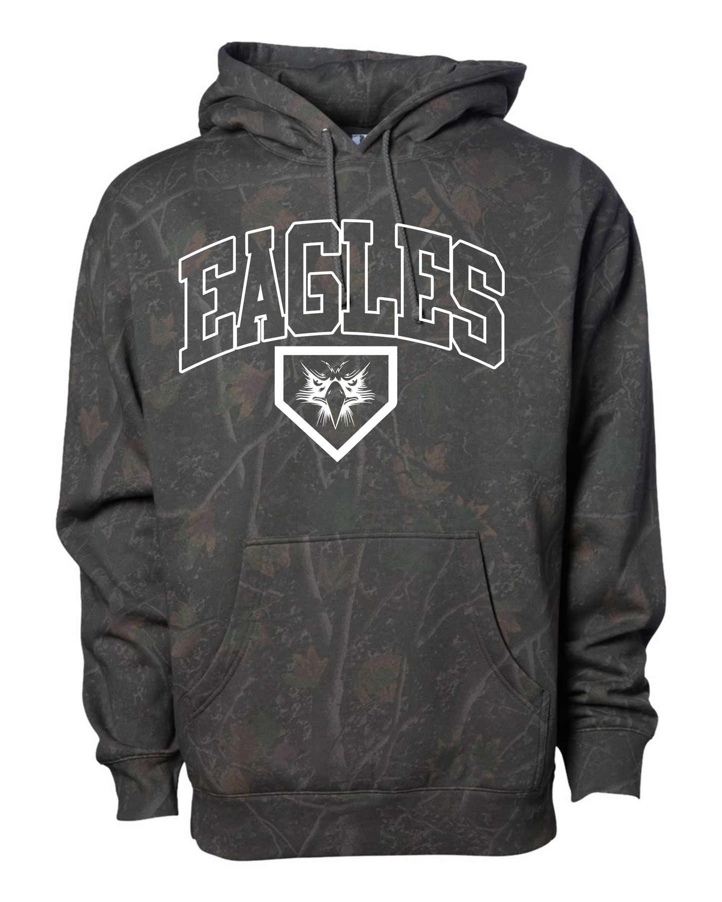 Elma Eagles Baseball Arched Camo Hoodie