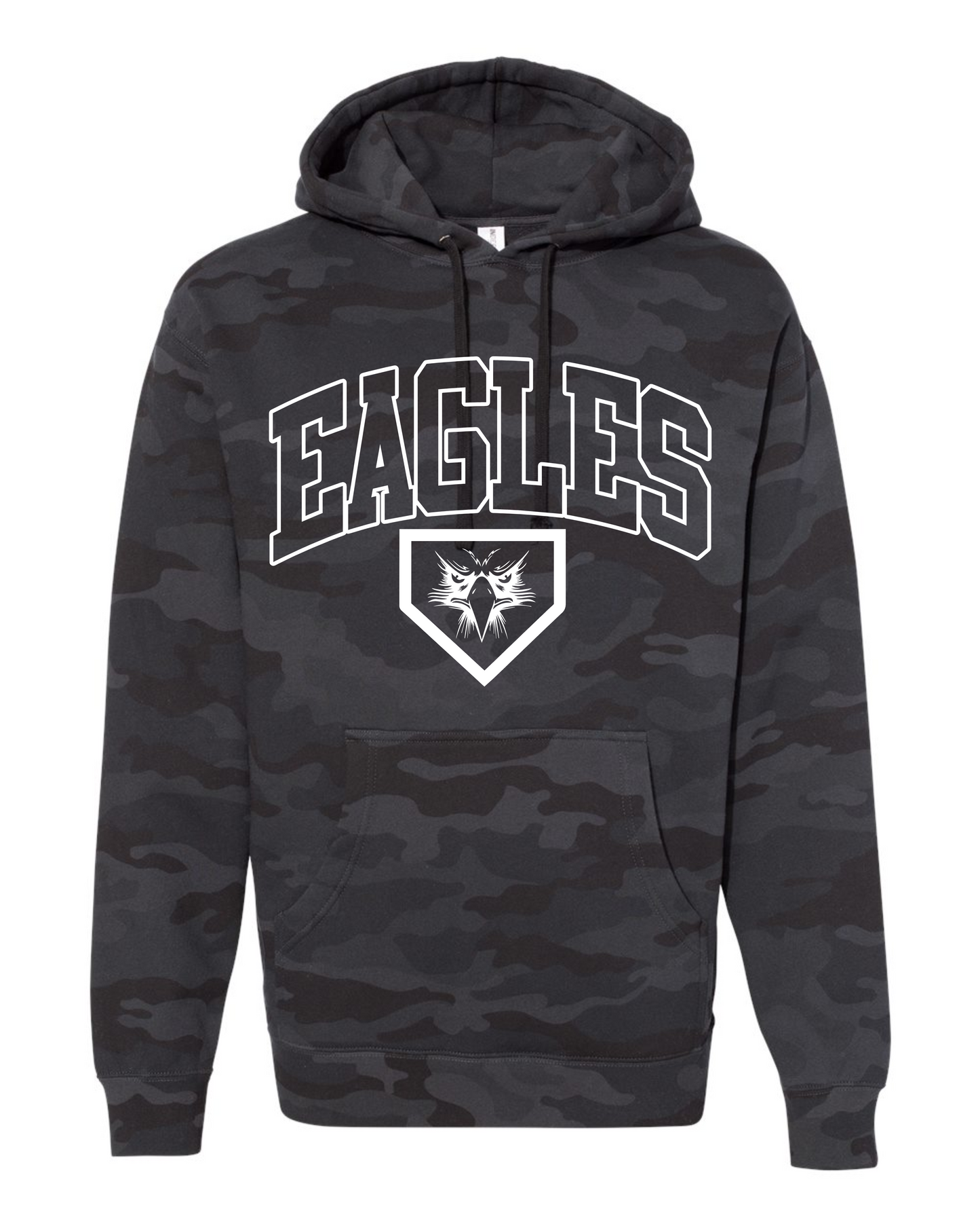Elma Eagles Baseball Arched Camo Hoodie