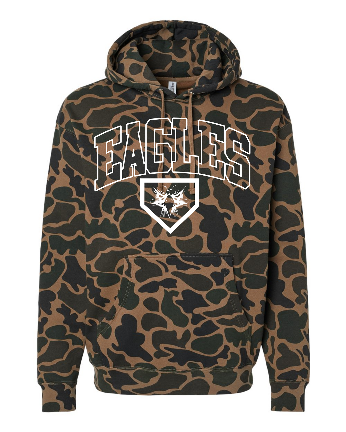 Elma Eagles Baseball Arched Camo Hoodie