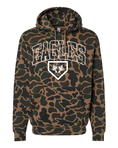 Elma Eagles Baseball Arched Camo Hoodie