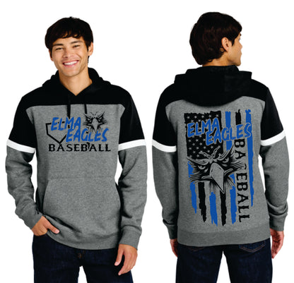 Elma Eagles Baseball Flag Colorblock Hoodie