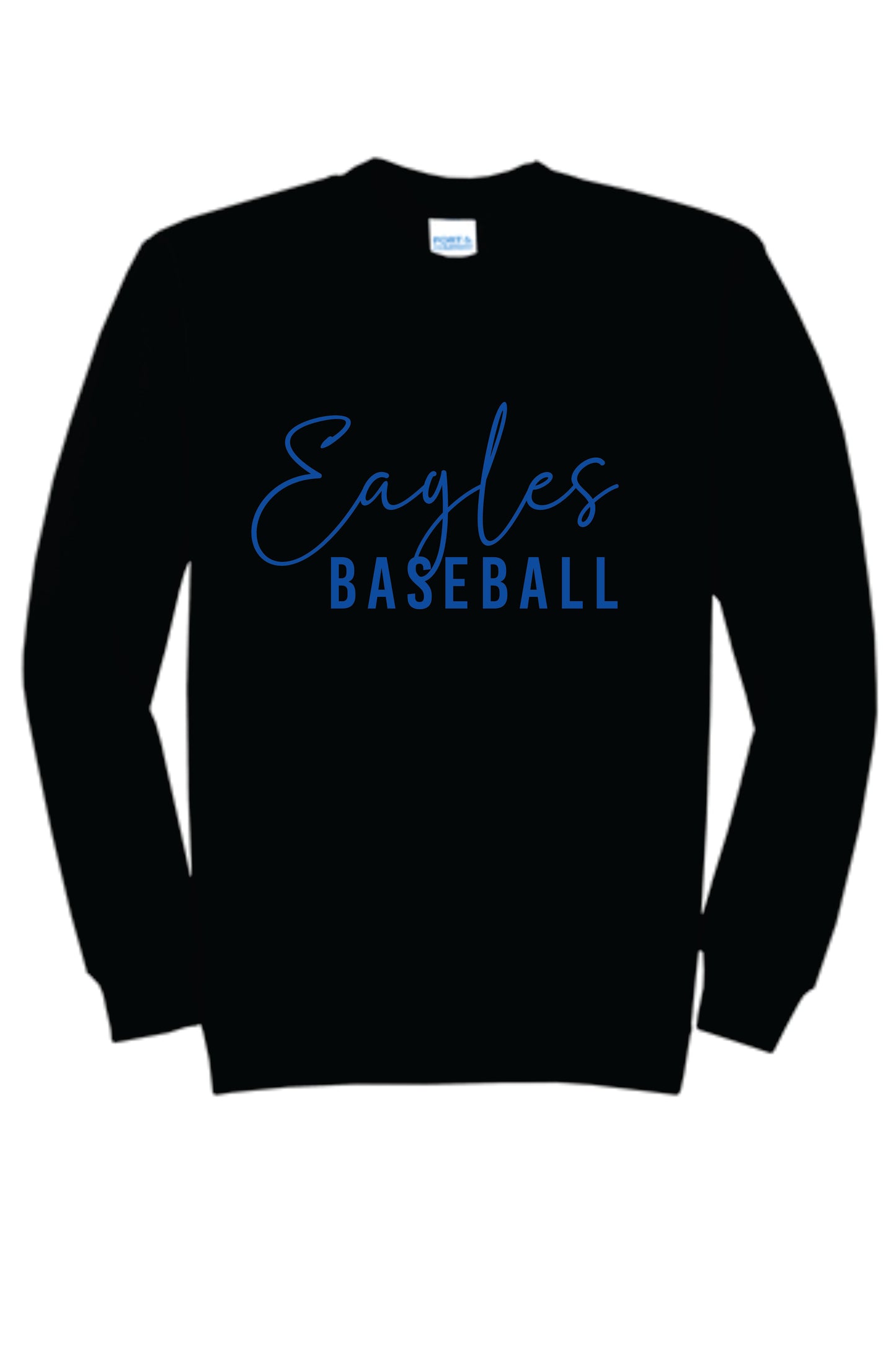 Elma Eagles Baseball Puff Print Crewneck Sweatshirt