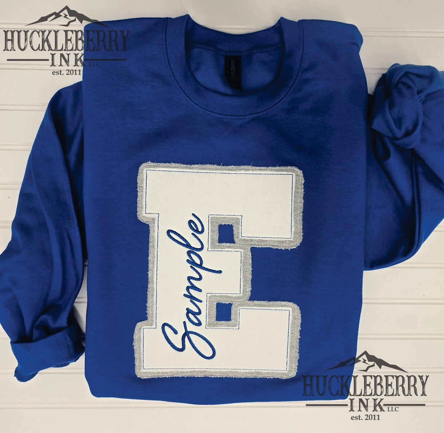 Custom Varsity Letter Embroidered Hoodie or Crewneck