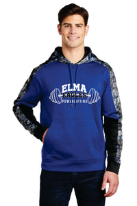 Elma Eagles Powerlifting Sport-Wick® Mineral Freeze Fleece Colorblock Hooded Pullover
