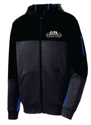 Elma Eagles Powerlifting Tech Fleece Colorblock Full-Zip Hooded Jacket