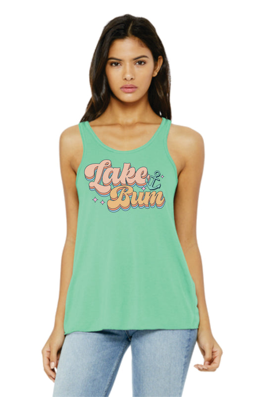 Lake Bum Flowy Racerback Tank Top
