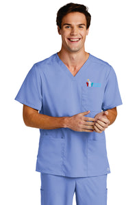 Men's Embroidered Scrub Top | Pope's Place
