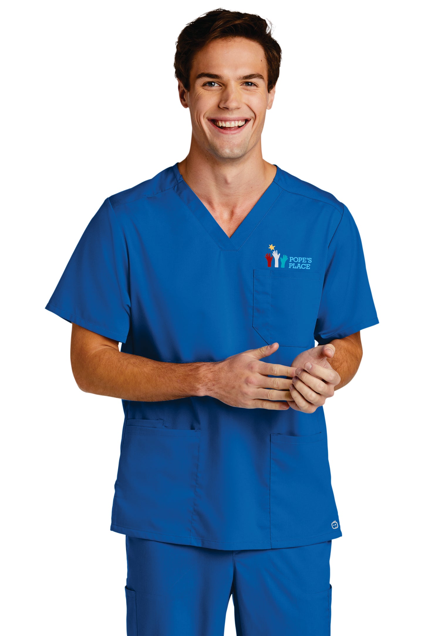 Men's Embroidered Scrub Top | Pope's Place