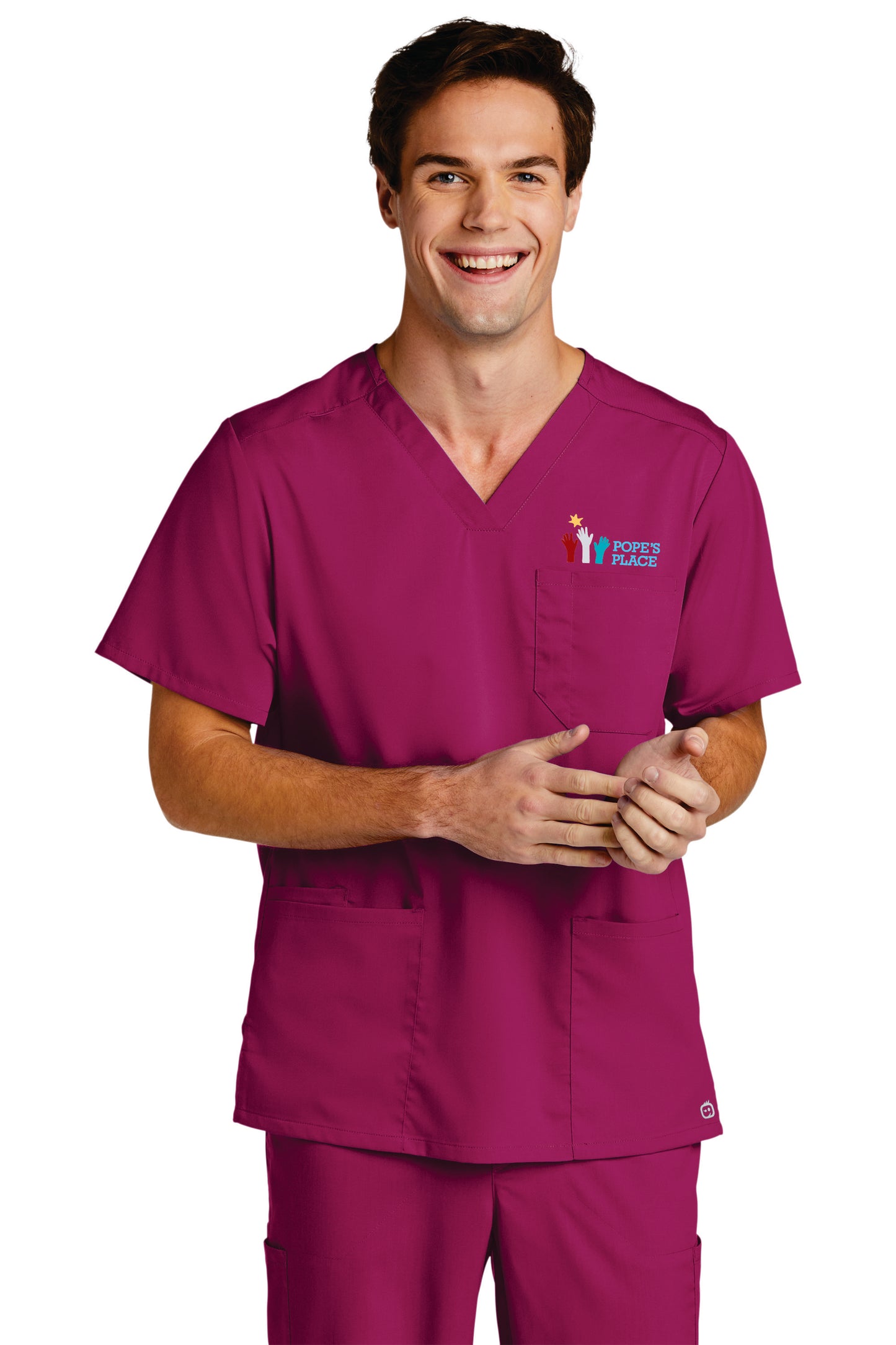 Men's Embroidered Scrub Top | Pope's Place