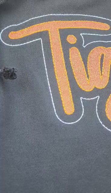 Tigers Embroidered Cross Neck Hoodie