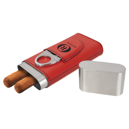 Leatherette Cigar Case with Cutter