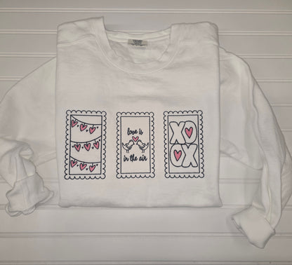Love is in the Air Embroidered Crewneck