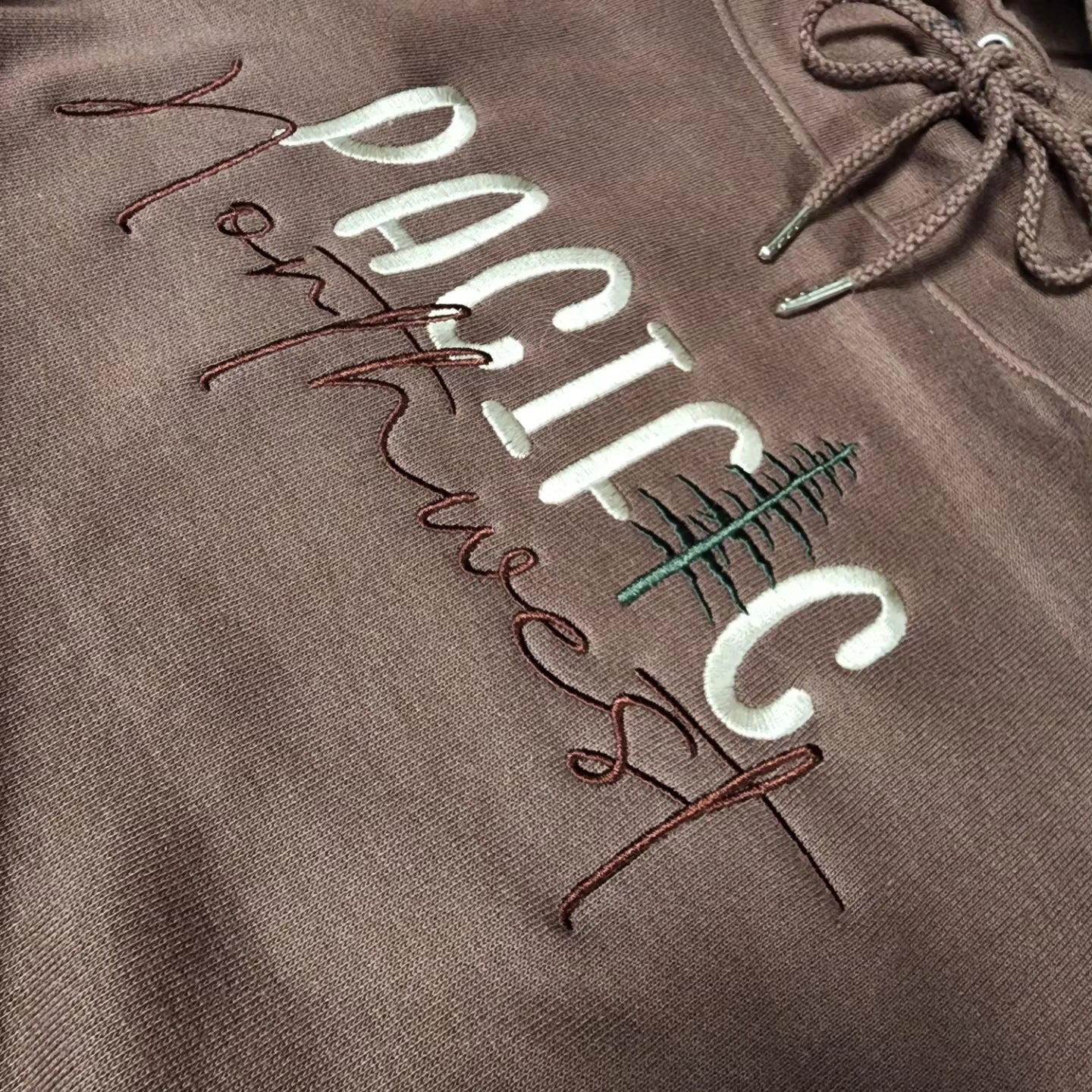 Ladies scuba neck PNW Embroidered Hoodie