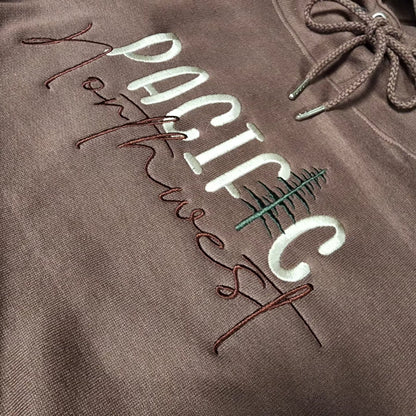 Ladies scuba neck PNW Embroidered Hoodie