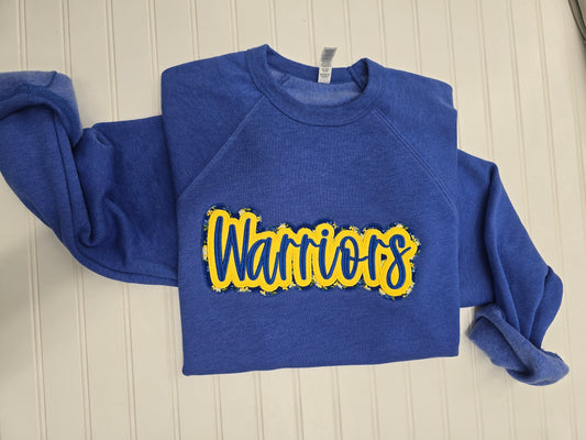 Warriors picka boo floral crewneck