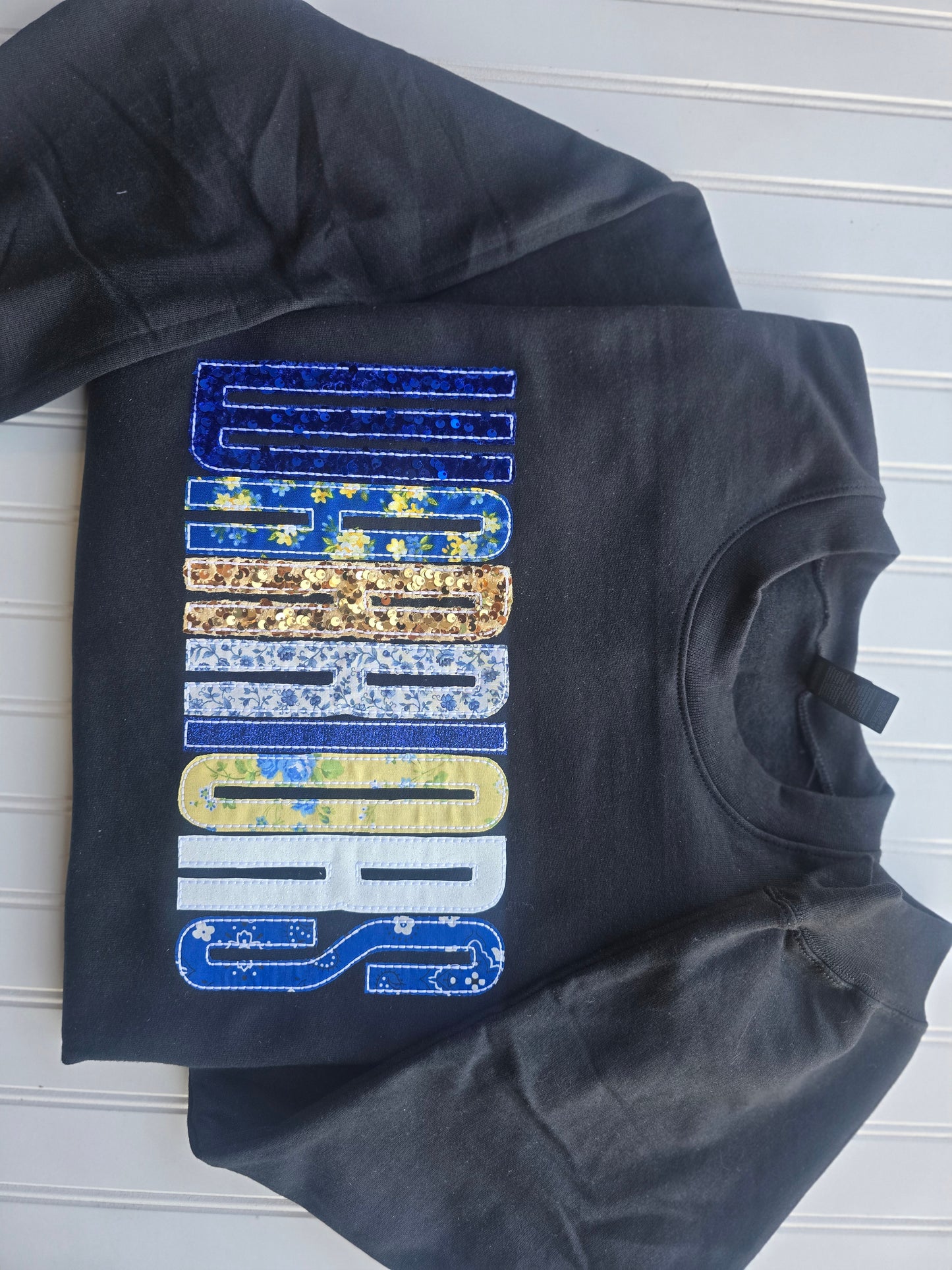 Mixed Media Applique Sweatshirt