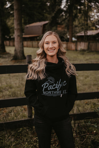 Pacific Northwest Black Crossneck Hoodie