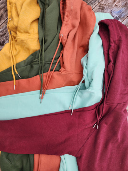 OKLA embroidered funnel neck hoodie