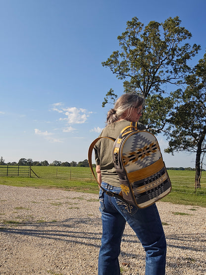 Rancho Bison Leather and Wool Backpack