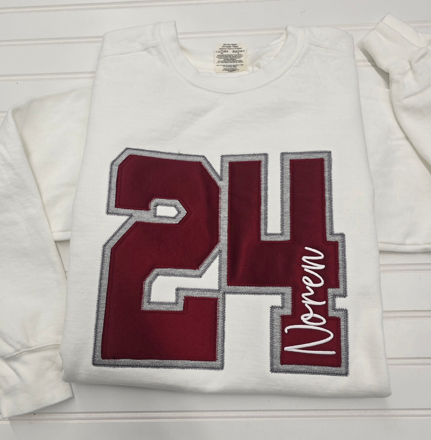 Custom Varsity Letter Embroidered Hoodie or Crewneck