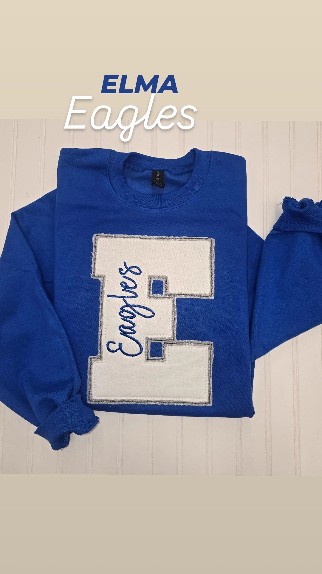 Custom Varsity Letter Embroidered Hoodie or Crewneck