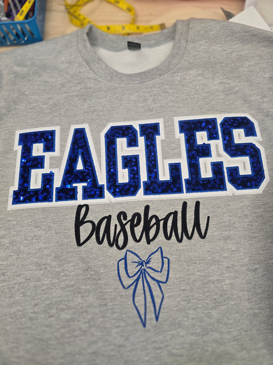 Elma Eagles Sequin Baseball