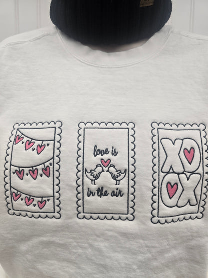 Love is in the Air Embroidered Crewneck